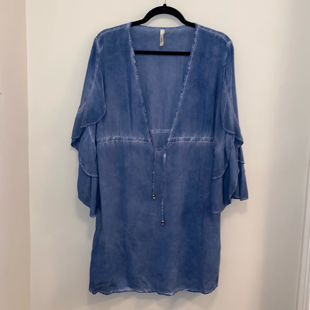 Elan Swim Women's Blue Front Tie Cover Up